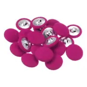 20pcs Fabric Cloth Covered Button 25mm Round Holes Sewing Buttons, Rose Red