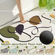 Diatom Mud Cloud Geometric Print Carpets Rugs Toilet Bath Non-slip Mat Foot Pad