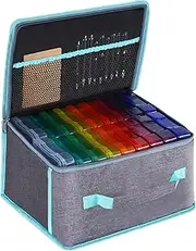 Photo Storage Box 4x6, colorful 18 Inner Extra Large Organizer Acid-Free Photo Keeper Storage Case, Plastic Craft Storage Box for Stickers Stamps Seeds (Mother's Day Gift)