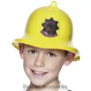 A757 Kids Child Fire Man Chief Firemans Helmet Yellow Plastic Costume Party Hat