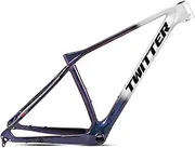 Full Carbon MTB Frame 27.5er 29er XC Hardtail Mountain Bike Frame 15'' 17'' 19'' Internal Routing Discoloration Disc Brake Bicycle Frame,for Thru Axle 12x142/148mm (Color : White, Size : 27.5x15'')