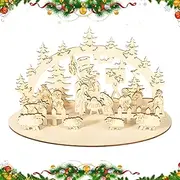 Nativity Scene - Christmas Table Decor, Rustic Indoor Decorations | Wooden Christmas Set Enhances Home Displays, Ideal for Fireplace Shelves and Holiday Celebrations