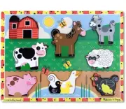 Melissa & Doug Farm Wooden Chunky Puzzle- 8 Pieces
