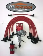 FORD 351W (windsor) RED Small Cap HEI Distributor + 45K RED CAN COIL + USA WIRES