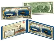TITANIC Ship Famous Nighttime Iceberg Image 100th Anniversary Genuine $2 US Bill