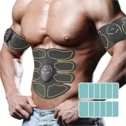 ESERT Muscle Toner Abs Stimulator with 12pcs Free Gel Pads - Portable Muscle Trainer - Ultimate Abs Stimulator for Men Women - Workout Belt Body Training Gear Gym Fitness Equipment - Full Set for Abdomen Waist Arm Leg Training