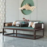 在飛比找樂天市場購物網優惠-家具 新中式推拉羅漢床實木床榻椅小戶型多功能沙發可折疊客廳家