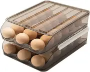 Auto Rolling Egg Holder Storage Box for Refrigerator Egg Tray Fridge Organizer