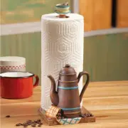 Charming Rustic Coffee Pot Kitchen Paper Towel Holder