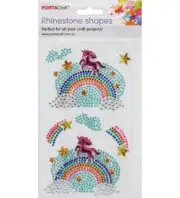 Rhinestone Decal Unicorn Rainbows 7pk 1 Sheet (Product # 156919)