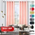 14 Colors Charmeuse Uncoated Eyelet Privacy Curtain Sheer for Window 138 x 220cm