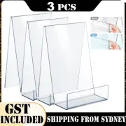 3Pcs Acrylic Book Stand Clear Book Display Easel Holder for Displaying Tablets