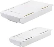 Mobestech 2PCS Wall Mounted Storage Drawer Simple Drawer Box for Desktop Organizing Hidden Type Design Compact Finishing Box for Stationery and Small Items White Small