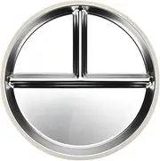 FmtwPhn Stainless Steel Toddler Plate - Stainless Steel Dishes Dishwasher Safe Metal Food Tray - Reusable Portion Control Plate Divided Serving Tray for Children Boys Girls