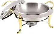 Stainless Steel Chafing Dish Buffet Set Full Size Round Buffet Servers and Warmers with Warming Tray for Kitchen Party Banquet