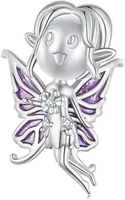 [Teleye] Butterfly Elf Bead Charm 925 Sterling Silver Charm Fits For Pandora Bracelet Necklace, Cubic Zirconia, Created Cubic Zirconia