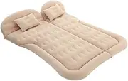 Multi-Functional Car Inflatable Bed Car Mattress Rear Seat Sleeping Mat SUV Trunk Sleeping Mat Plush Travel Bed(Gray)