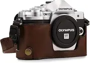 MegaGear Ever Ready Leather Camera Half Case Compatible with Olympus OM-D E-M10 Mark III