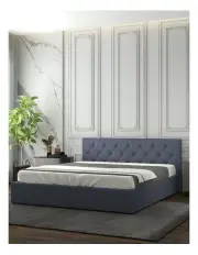 [Milano Beds] Capri Luxury Gas Lift Storage Bed Frame With Headboard Charcoal