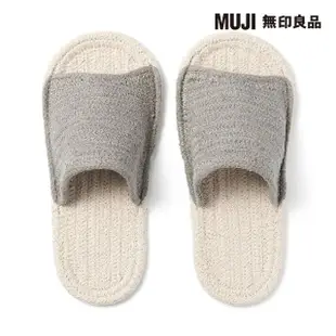 【MUJI 無印良品】室內前開拖鞋/原色*灰色