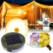 10M Solar RGB LED Camping String Light Portable Stowable Retractable Fairy Light
