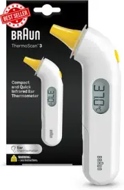 Braun ThermoScan 3 Ear Thermometer 1 Second Accurate Audio Fever Indicator