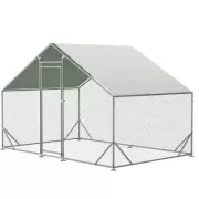 Tunearary Canopy Part 79.00"Hx79.20"W Large Metal Chicken Coop Walk-In In White