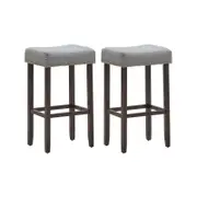 Costway 2x Saddle Bar Stools 74cm Grey