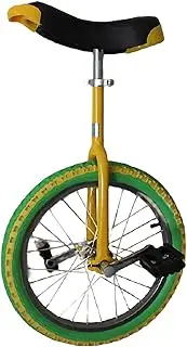 Unicycles, Wheel Bike for Adults Kids Men Teens Boy Rider, Mountain Outdoor Outdoor Sports Fitness Exercise Health (Green-Yellow) (Color : Green-Yellow, Size : 16Inch) Durable TDF