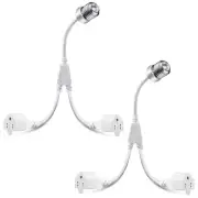 2 Pcs Light Socket to Plug Adapter, Convert E26/E27 Bulb Socket to 3 Prong Ou...