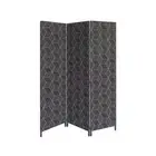 HomeRoots 3 Panel Soft Fabric Room Divider Black - 71 x 47 x 1 in.