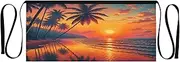 [Joitme] Tropical Sunset Red Women Aprons, Waitress Apron for Women, Short Apron, Kitchen Apron, Tropical Sunset Red