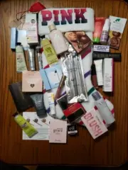 Lot 30 Piece Makeup, Skin & Hair Care, Perfume Samples, & VS Stocking