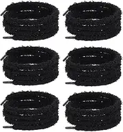 [arrderly] 3 Pairs Plush Shoe Laces Elastic Shoelaces for Kids and Adults Decorative Replacement Shoelaces Shoe Accessories Black One Size, black, Einheitsgröße