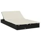 2-Person Outdoor Daybed Garden Patio Sun Lounger Bed Wicker Lounge Sofa Chair