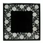 2' black coffee center marble table top inlay malachite home decor c16