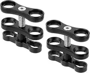 FAEFTY Set of 2 Diving Light Torch Ball Joint Butterfly Clamp Mount for Underwater Camera