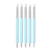 5Pcsset Double Ended Dotting Tools Set Nail Art Embossing Pottery Craft Silicone Brushes Clay Nail Art Tools