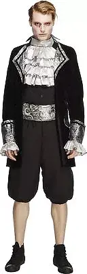Fever Adult mens Male Baroque Vampire Costume, Jacket, trousers, Cravat and Cumm