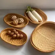 1-3pcs Bread Basket Woven Pantry Tabletop Serving Tray Fruit Vegetables Storage