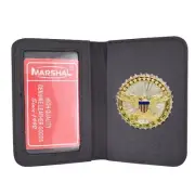 DOD Defense Department Leather Military ID Card Contractor License Credit Holder