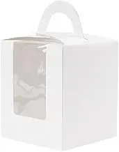 100PCS Portable Single Design Cake Box Paper Cupcake Packing Box Party Supplies, Easy to Carry Design, Ideal for Cupcakes, Cookies, and Small Gifts, 9.2×9.2×11cm