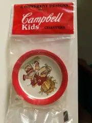 Campbell Kids Metal Coasters 6 different designs. Campbell's Soup Kids