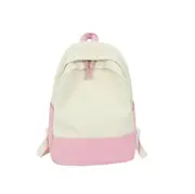 Canvas Double Shoulders School Bag Travel Backpack Bag (Pink)