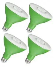 -Set PAR38 LED Floodlights LED Bulbs, 18W Dimmable (120W Equiv.), E26 4 Green