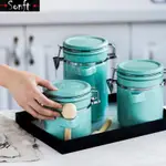 CERAMIC SEALED JAR WITH LID STORAGE CANISTER SUGAR TEA