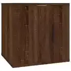 Wall-Mounted Wooden Cabinet TV Storage Shelf Rack Bookcase Cupboard Brown Oak