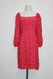 Sanctuary Cilia Smocked Peasant Mini Dress Wildflower Red 2