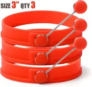 Sunsella 3" Silicone Egg & Pancake Rings - 3 Pack
