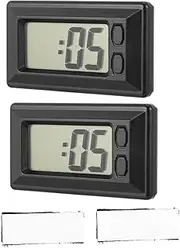 FUNOMOCYA 2pcs Mini Electronic Clock Lightweight Digital Display for Home Office Car Easy to Carry Calendar Clock for Outdoor Activities